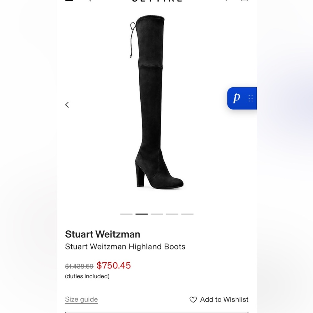 Stuart Weitzman Highland Black thigh high Heeled Boots